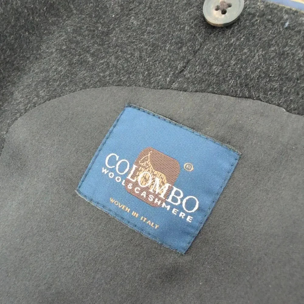Jacob Siegel Men's Trench Coat 44L Colombo‎ Wool Cashmere Gray Italy Overcoat